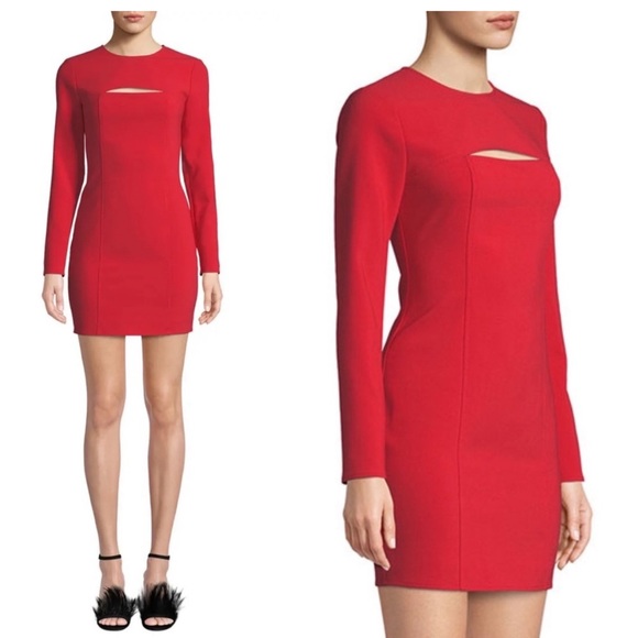 Likely red long sleeve Keller dress with cut out size 8 - Picture 1 of 8